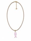 Pez rayas esmaltado rosa