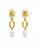 Pendientes perla blanco esmaltado
