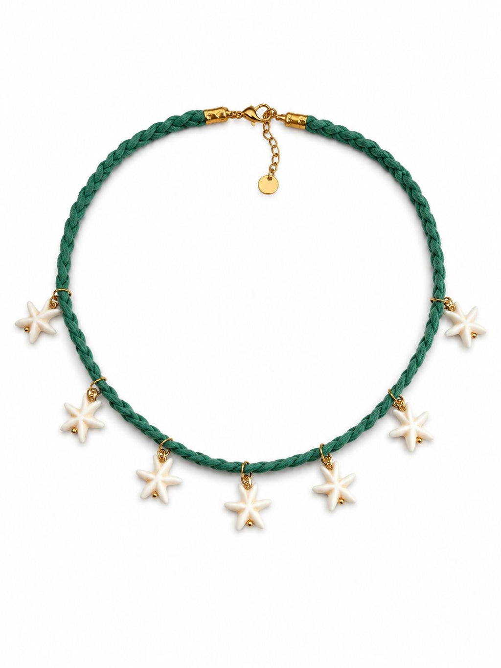 Estrella blanca collar verde