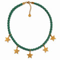 Estrellas Dorada Cuerda Verde