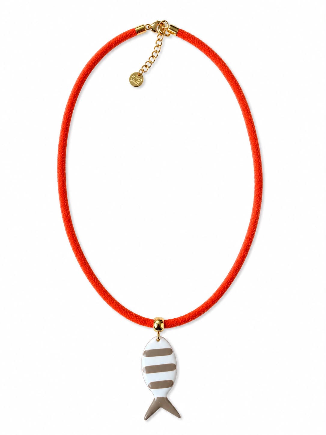 Pez rayas esmaltado cuerda roja