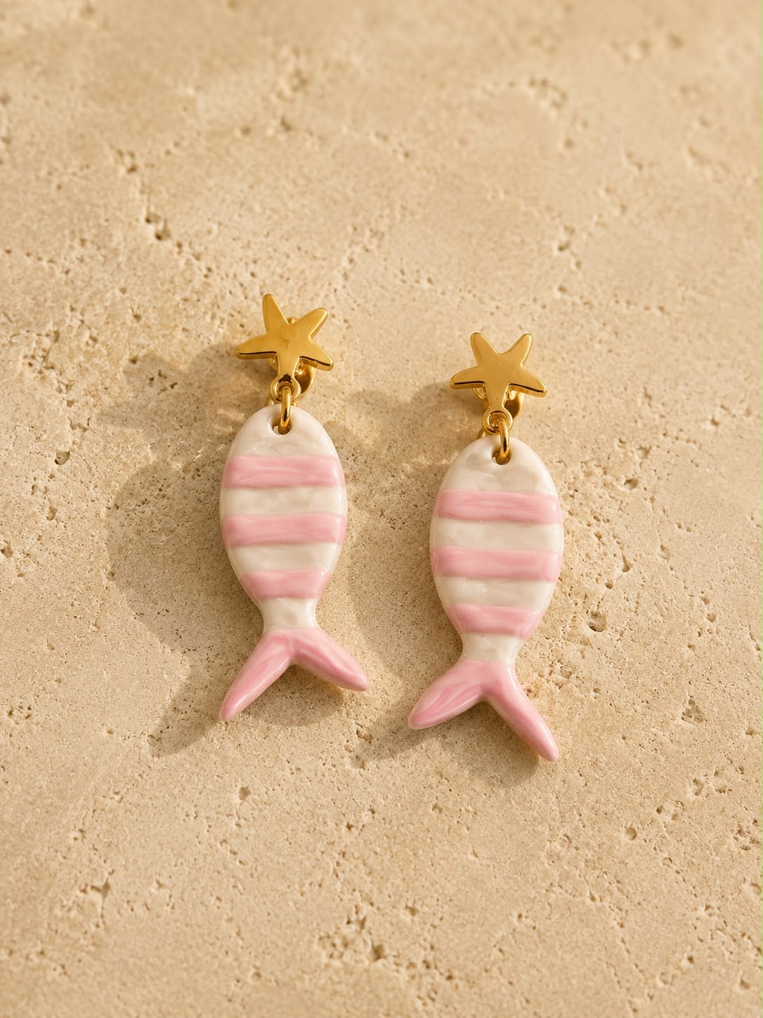 Pendientes pez rosa
