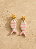Pendientes pez rosa